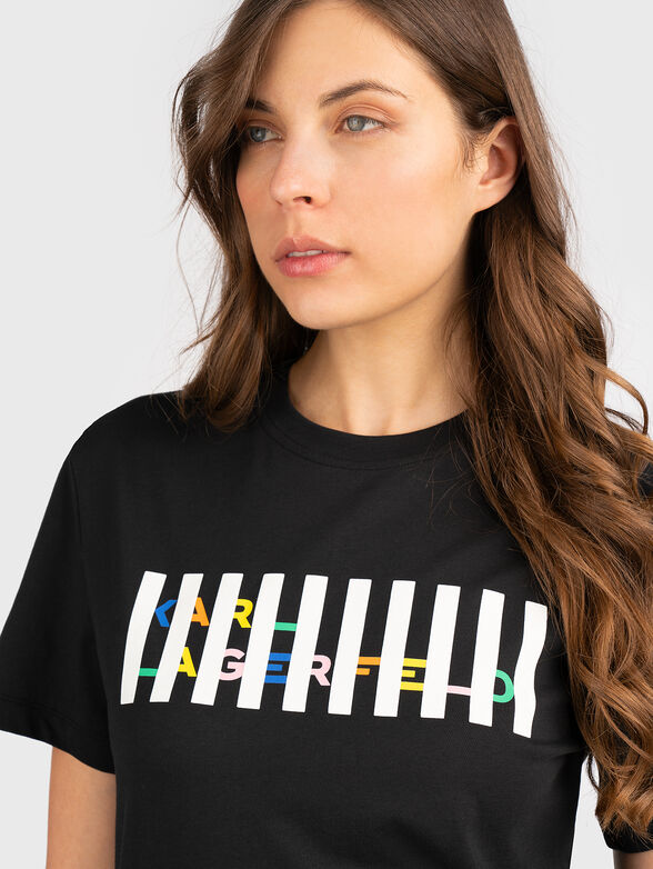Black T-shirt with logo print - 4
