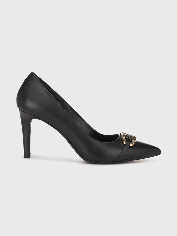 Leather pumps with logo  - 1