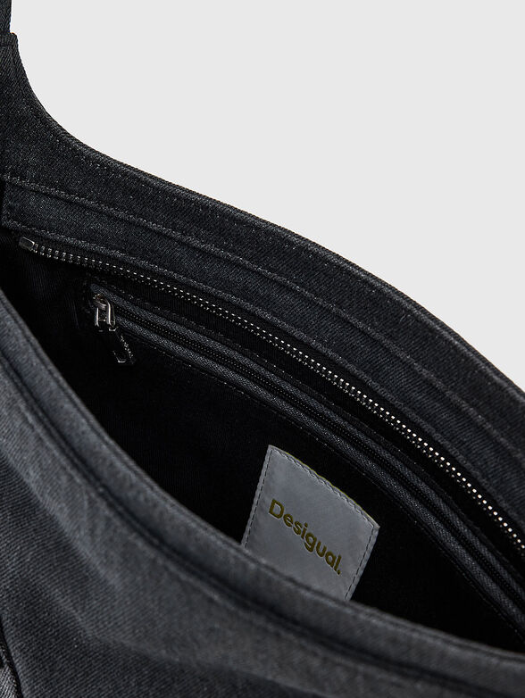 Denim bag with floral motifs - 6