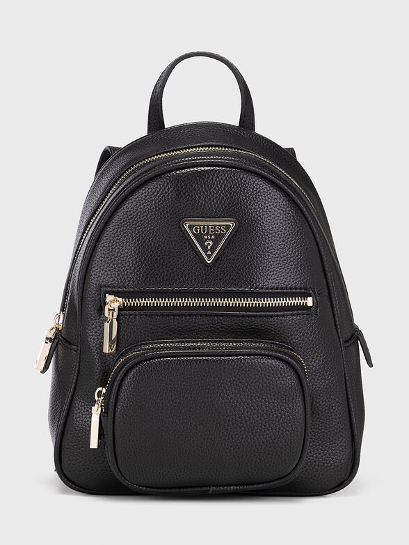 Black backpack with logo patch - 1