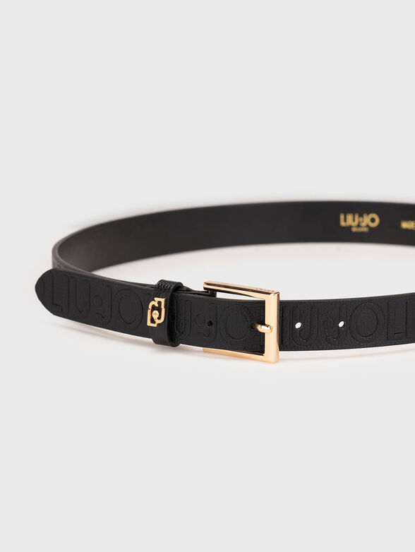 Beige belt with embossed logo - 3