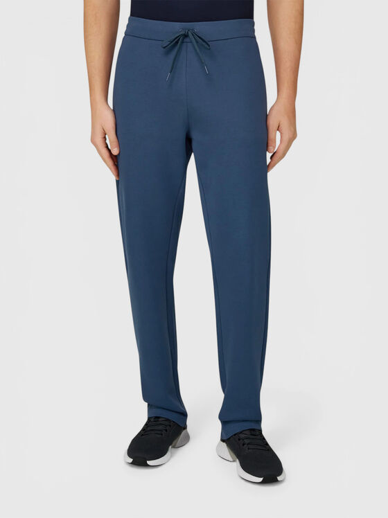 Панталон от памучен бленд с връзки - 1