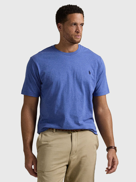 Памучна тениска с лого бродерия - 1