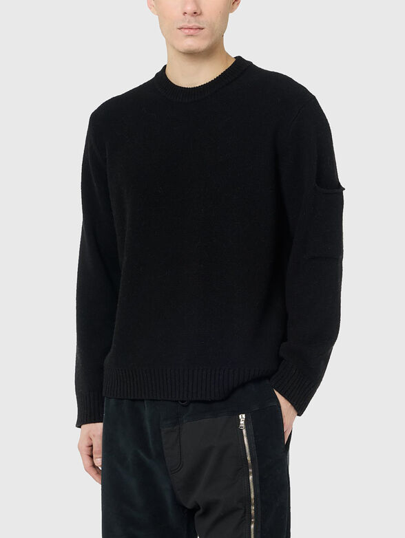 Knitted sweater with logo inscription - 1