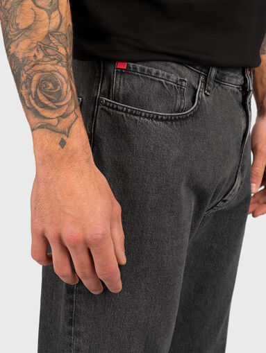 Dark gray straight jeans - 4