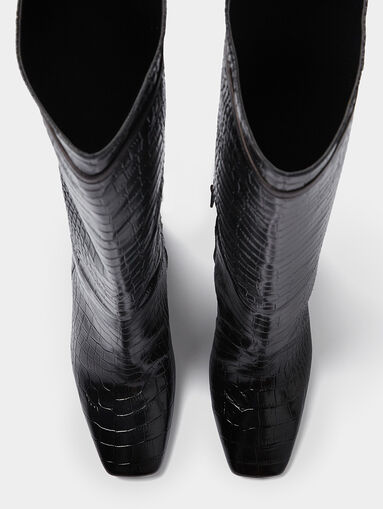 METRO Leather boots with lacquered effect - 5