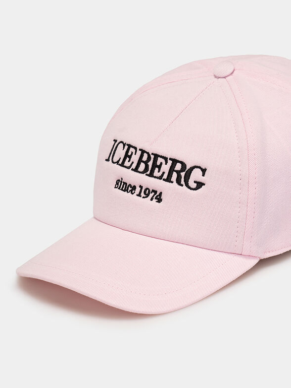 Pink hat with visor and logo embroidery - 4