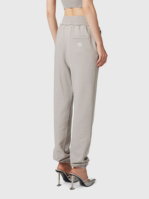 Grey trousers with ties in cotton blend - 2