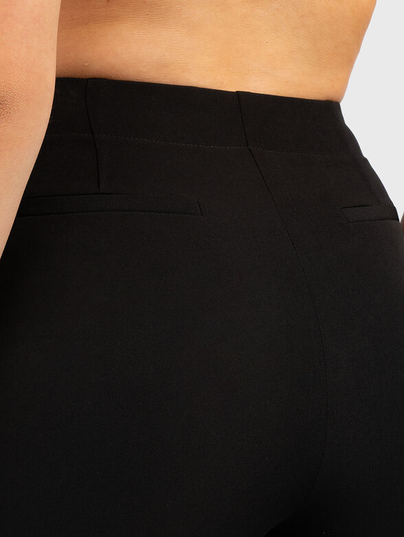 Black slim trousers with accent buckle - 3