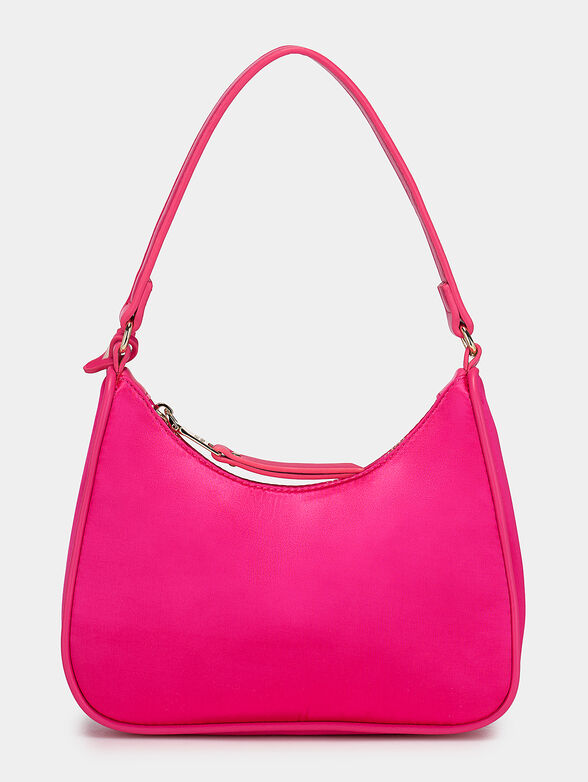 Black shoulder bag with satin texture - 2