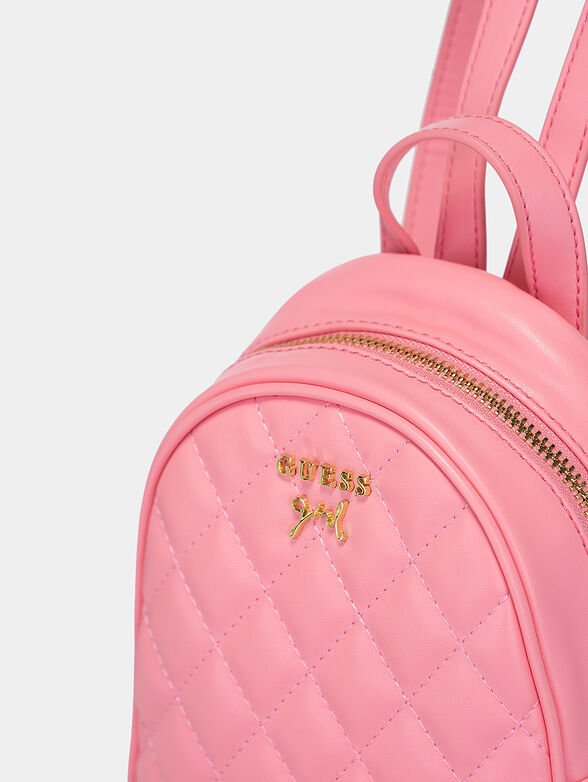 NOVA small pink backpack with quilted effect - 4