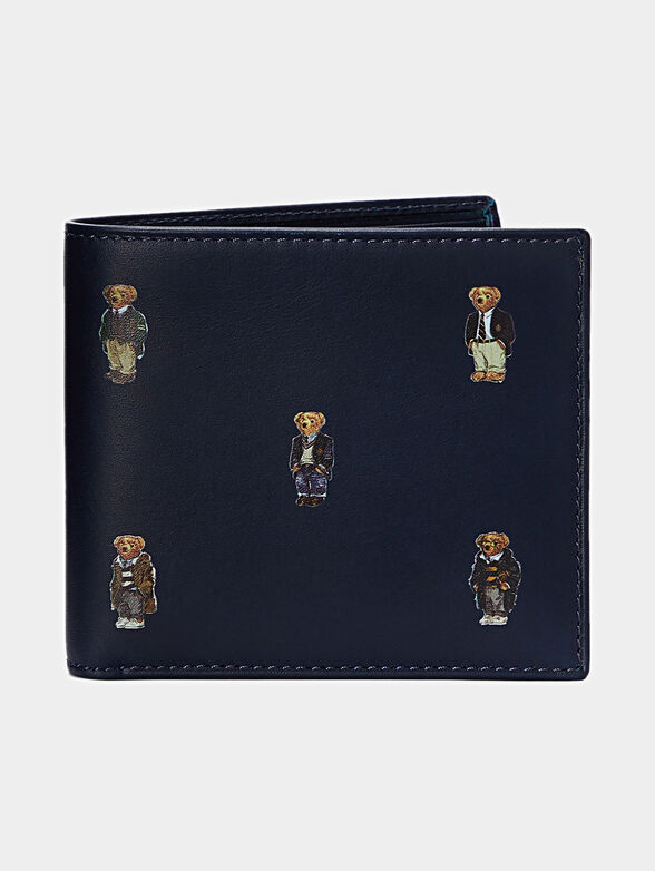 Leather wallet in dark blue - 1