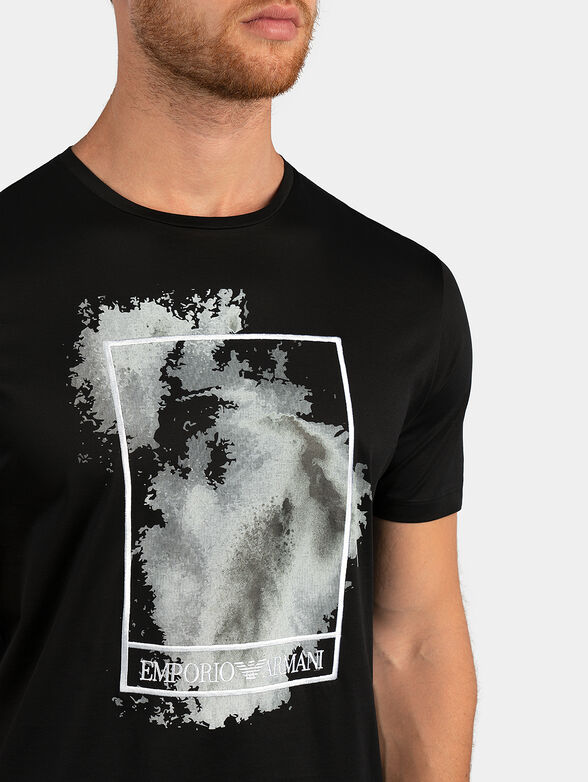 Cotton t-shirt with print and logo embroidery - 2