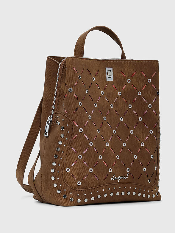 Backpack with perforations and studs - 4