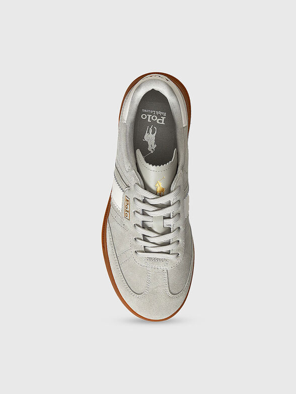 Suede sports shoes with logo - 4