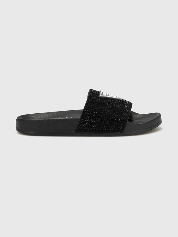 Beach slippers with rhinestones - 1
