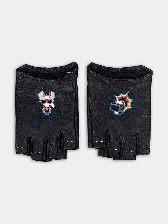 K/HEROES leather gloves with accents - 1