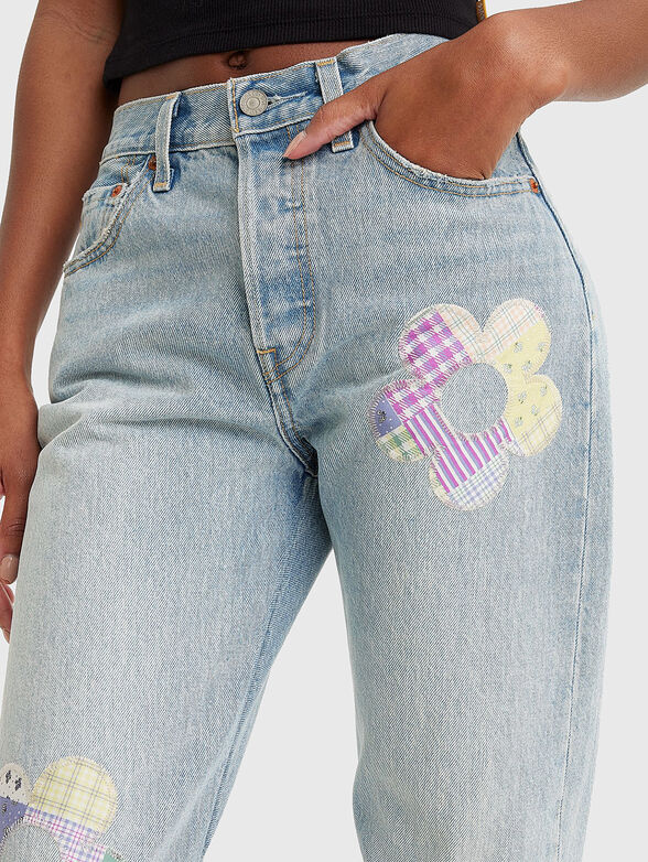 501® jeans with flowers details - 3
