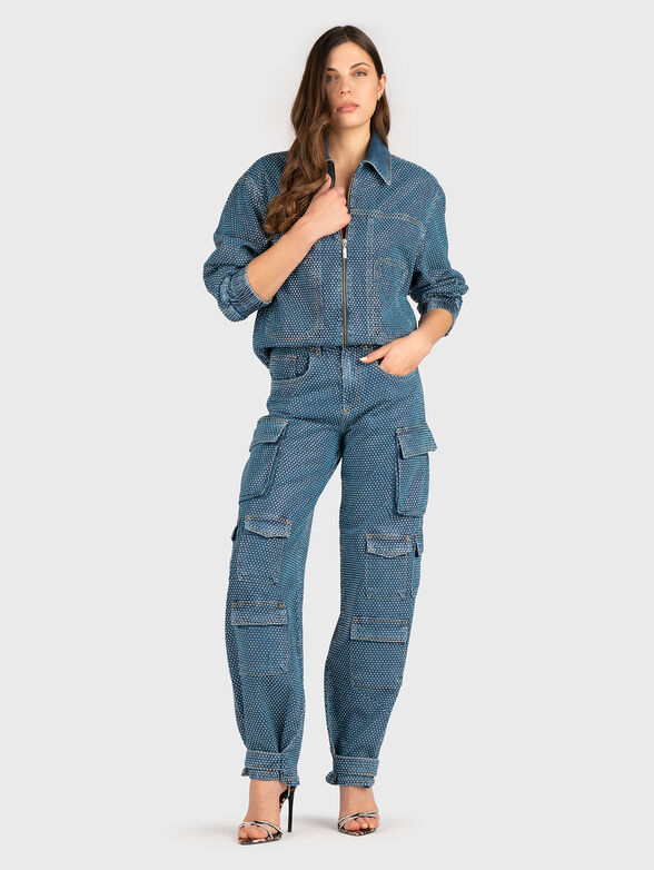 Denim jacket with rhinestones - 2