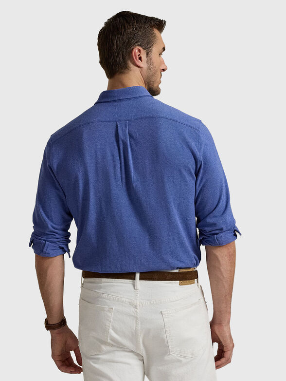 Cotton shirt with embroidered logo - 3