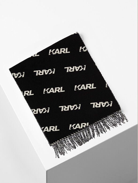 K/Studio print wool scarf - 1