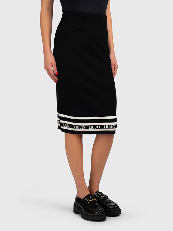 Midi skirt with logo accents - 1