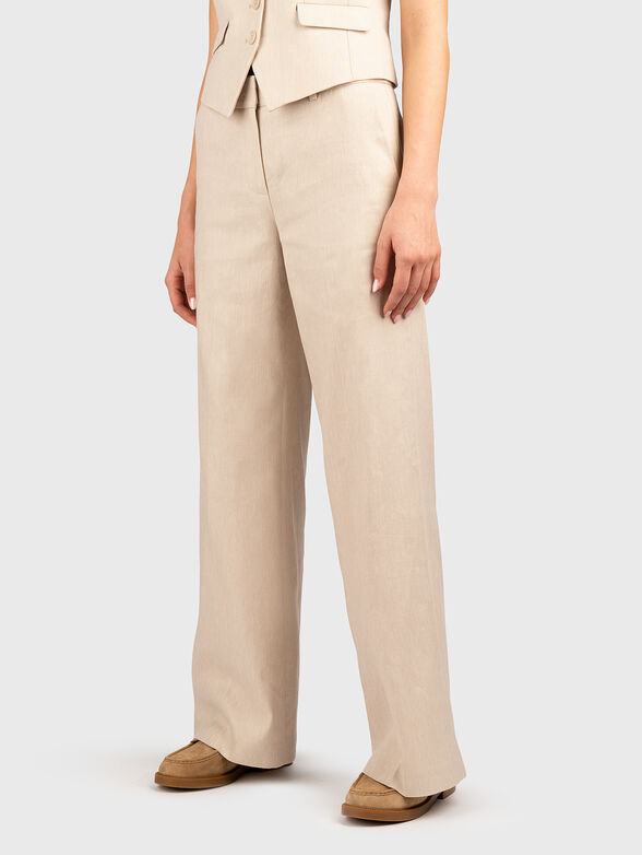 High waisted linen trousers - 1