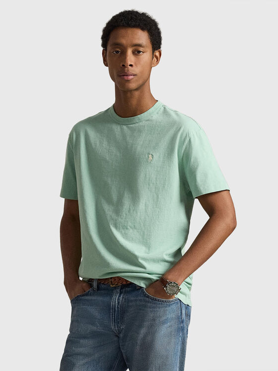 Тениска от памук с овално деколте - 1