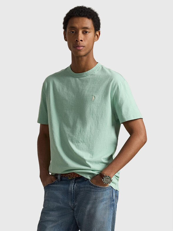 Cotton T-shirt with a oval neckline - 1