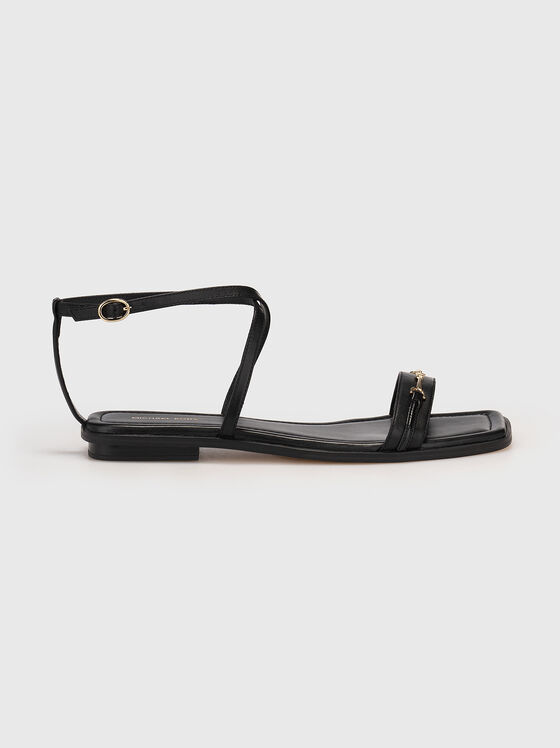 Кожени сандали с лого  - 1