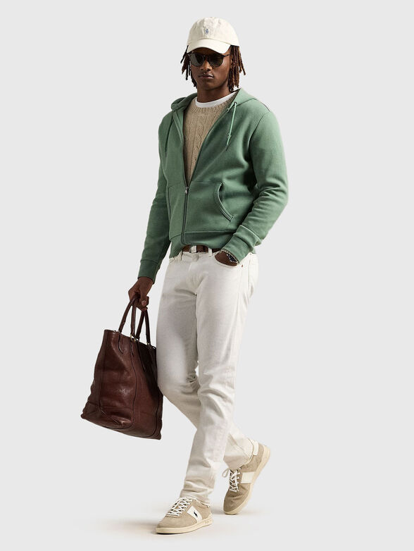 Cotton blend sweatshirt with logo embroidery - 2