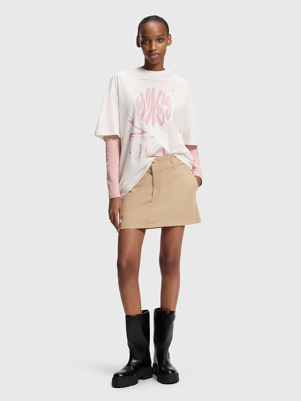 Cropped blouse with rhinestones - 2