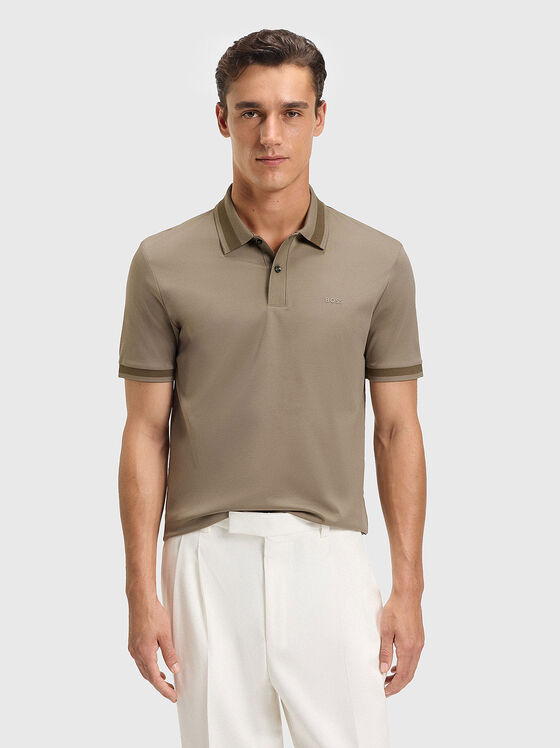 Cotton polo shirt with accent trims - 1