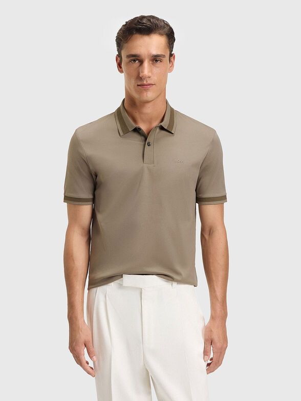 Cotton polo shirt with accent trims - 1