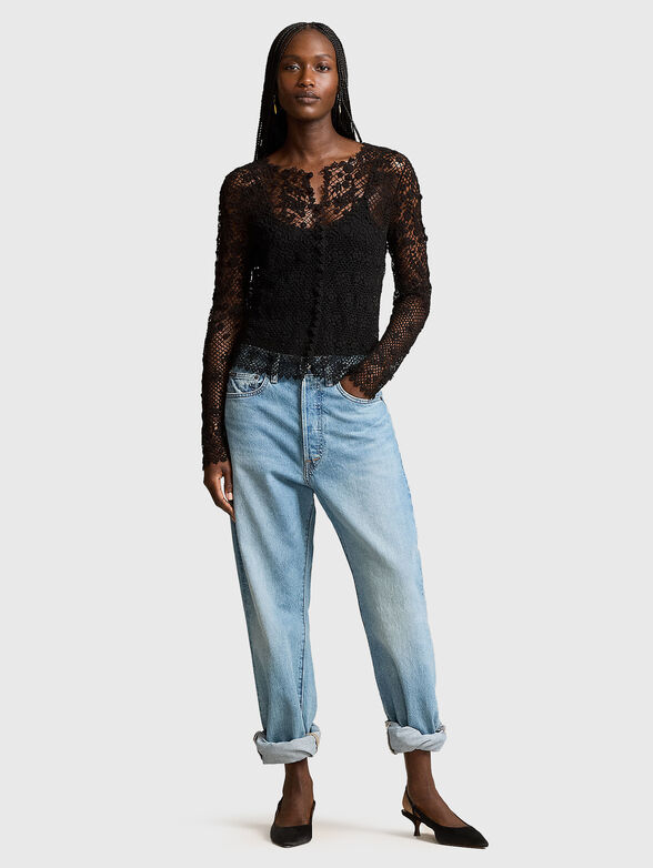 Lace blouse in black - 2
