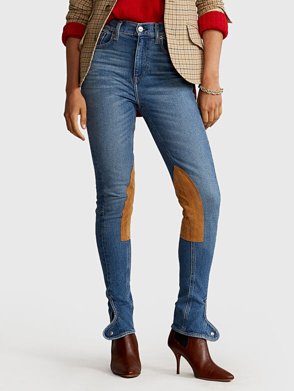 Jeans with embroidered maxi logo - 1