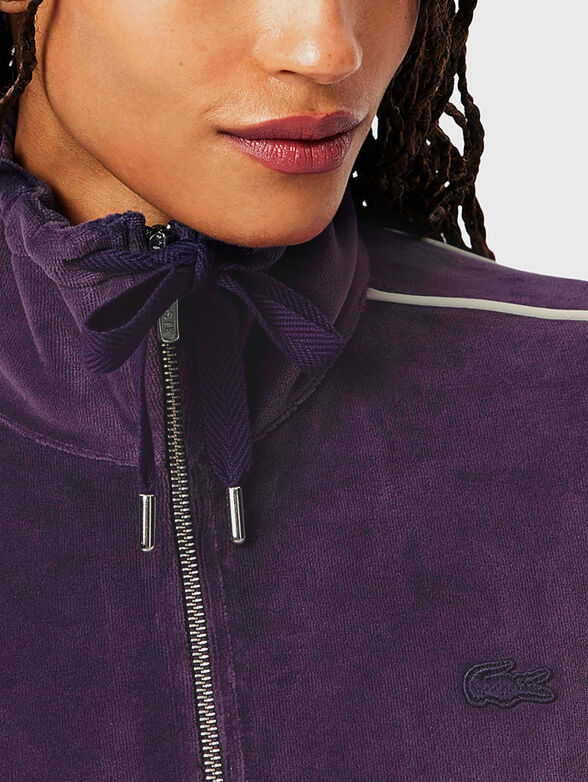 Oversized velvet sweatshirt with zip - 4