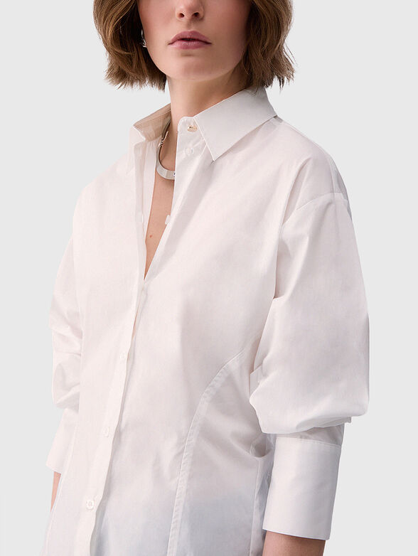 Cotton shirt with decorative bow - 5