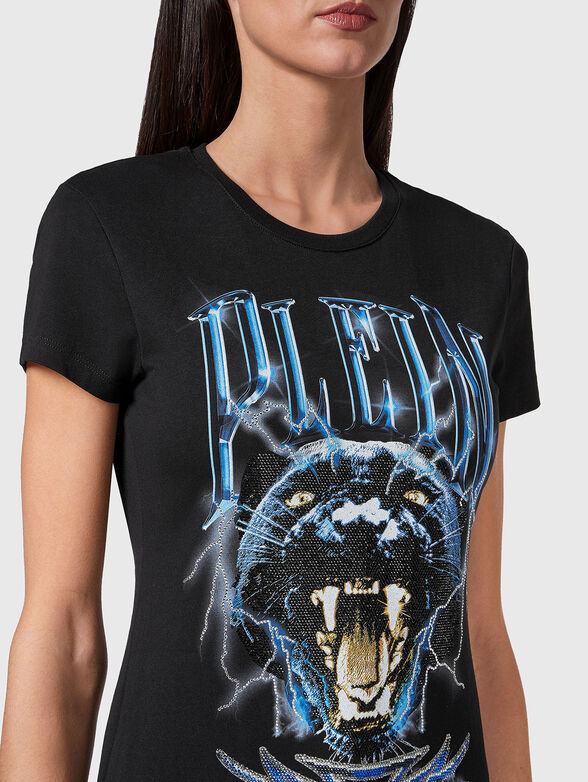 PANTHER T-shirt with rhinestones - 4