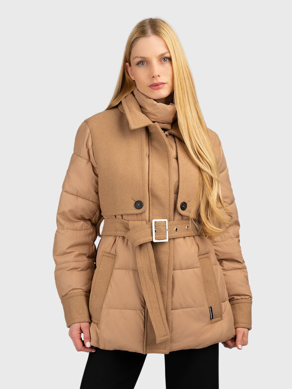 Quilted jacket with belt - 1