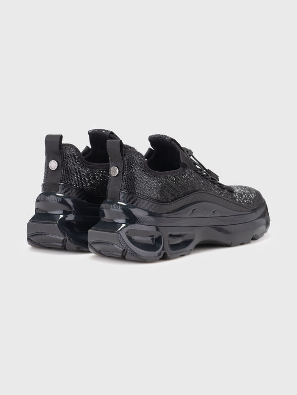 Black sports shoes with rhinestones - 3