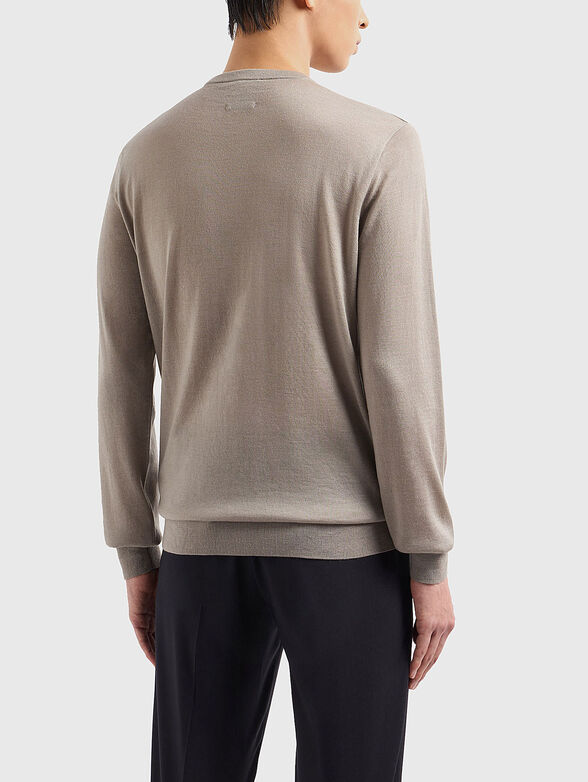 Round neck wool blend sweater - 3