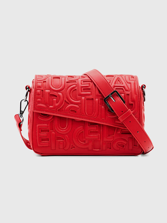 Червена чанта с лого детайли  - 1