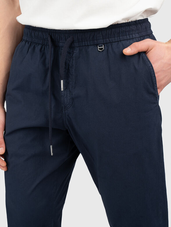 Slim fit cotton blend trousers - 4