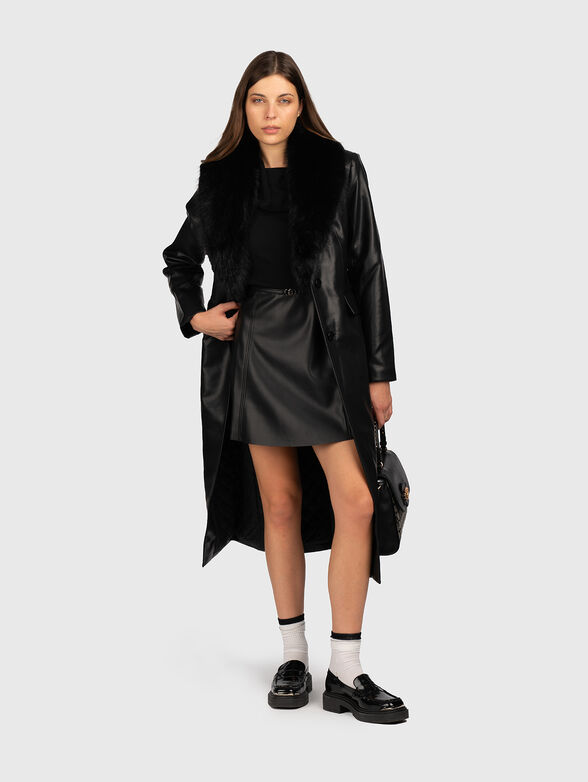 Coat with soft collar and waist belt - 2