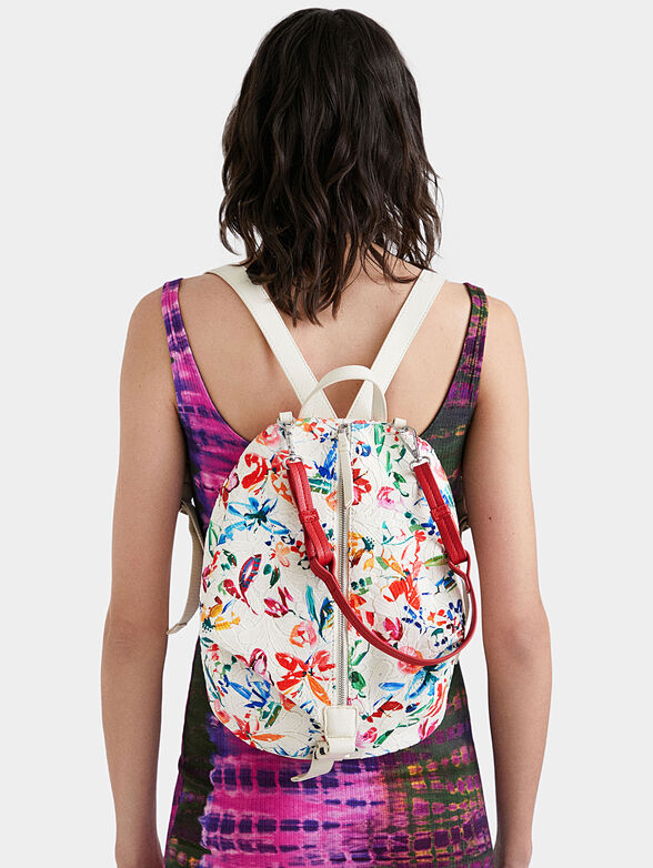 VIANA backpack with lace and floral print - 2