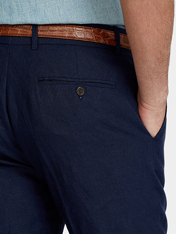 Navy linen pants - 3
