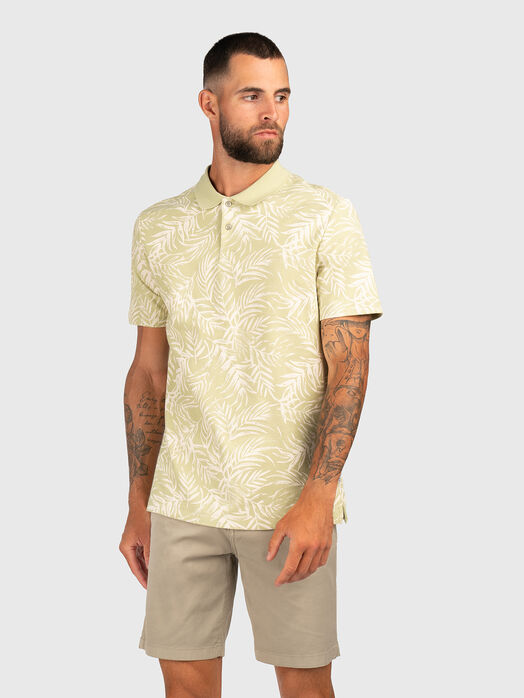 Tropical print polo shirt