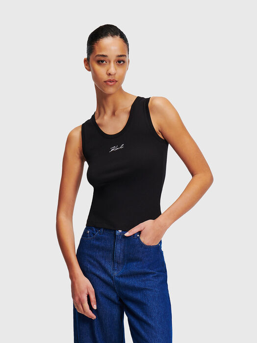 Black top with logo detail