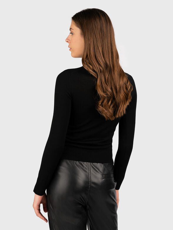 Sweater with polo collar and logo accent  - 2